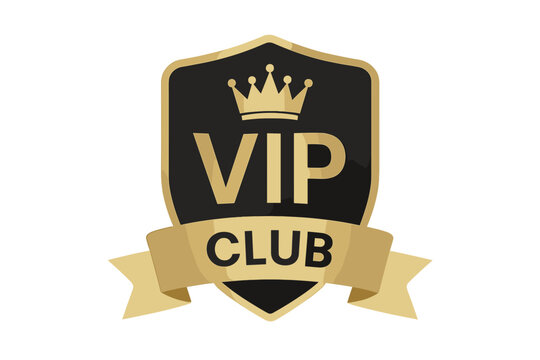 VIP Club Membership Badge Luxury Gold Emblem Banner, Exclusive Access Vector Design, Crown Icon Premium Members Logo, Elegant Shield Sign for Special Event Invitation, Business Loyalty Reward Symbol