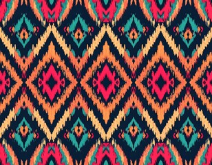 Vibrant, geometric, repeating pattern