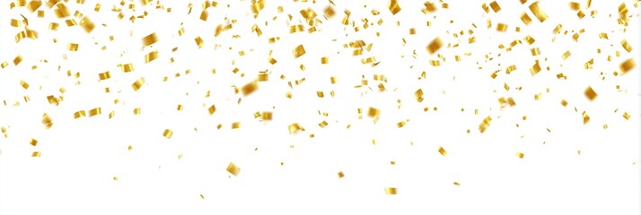 Golden confetti. Festive carnival streamers. Premium greeting card.Vector illustration