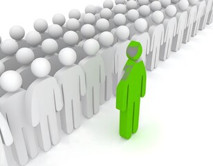 Leader amidst the crowd