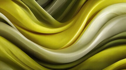 Obraz premium Abstract flowing ribbons of yellow and muted gray