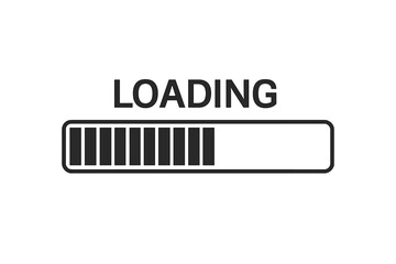 Loading bar progress icon, software update and installation process, download and upgrade vector illustration, system loading sign, digital progress indicator