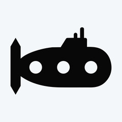 Submarine icon.  Different styles. Editable stroke.