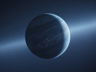 Fototapeta premium Dark planet with glowing atmosphere space blue