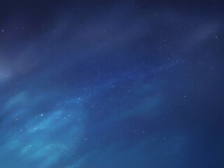 Naklejka premium Deep blue starry night sky with wispy clouds stars dark
