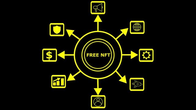modern, NFT, non-fungible, office Businessman with Free NFT hologram concept blockchain..