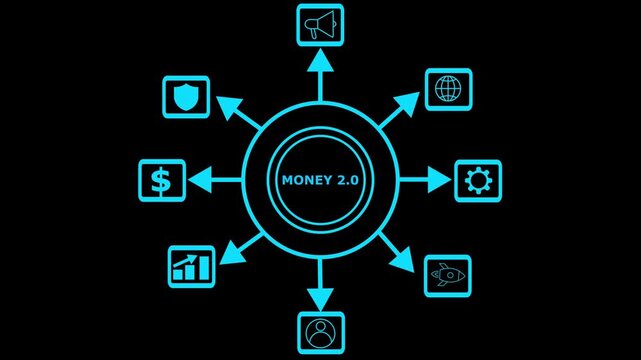 money 2.0 ,Business, technology, internet and networking concept blockchain business abstract analysis asset background big data binary ...
