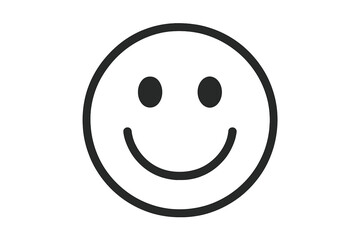 Fototapeta premium Simple Smiley Face Icon, Happy Emoticon, Positive Expression, Minimalist Vector Illustration on Transparent Background, Friendly and Cheerful Symbol