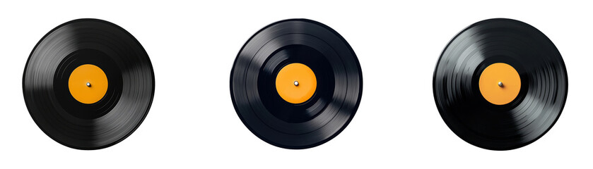 Three vintage vinyl records in a row, classic music.