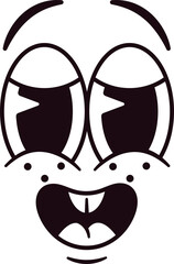 Comic face with amazement expression