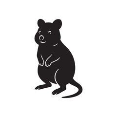 Naklejka premium Black and white quokka silhouette