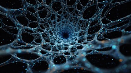 glowing blue network tunnel