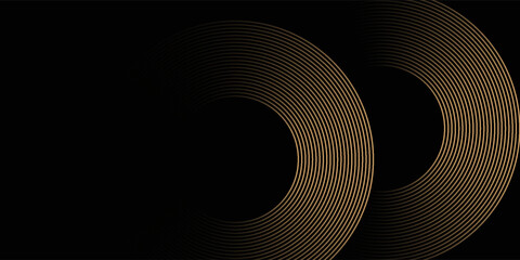 Trendy bright circle lines design. modern line gradient background. abstract glowing circle lines on dark background. Suit for poster, cover, banner, brochure, website