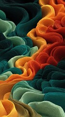 Obraz premium Abstract textile texture. Layered, swirling patterns of vibrant, flowing hues
