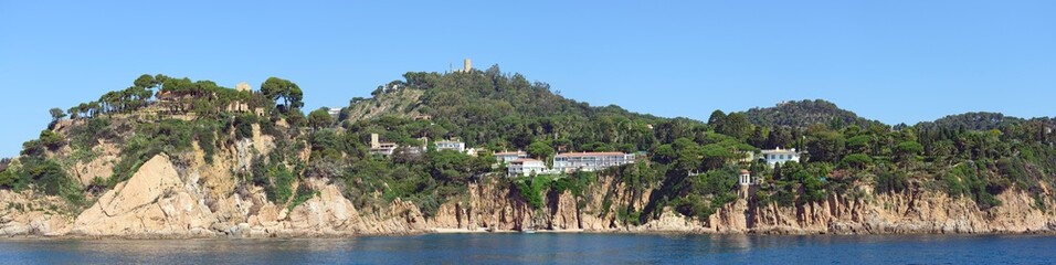 Panorama from Santa Anna cape near Blanes towards Marimurtra garden.