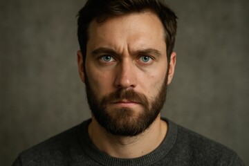 Fototapeta premium A man's gaze pierces through the lens with a story untold