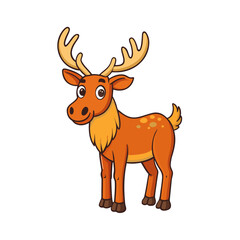 Simple Unique Design Elk Vector Style on White
