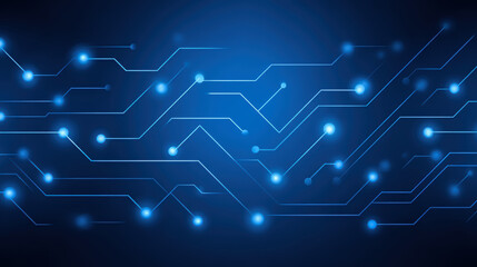 Digital circuitboard pattern background in blue hues, glowing lines, technology, abstract, futuristic, electronic, energy