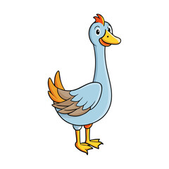 Simple Unique Design Goose Vector Style on White