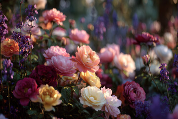 Vibrant garden flowers in bloom.