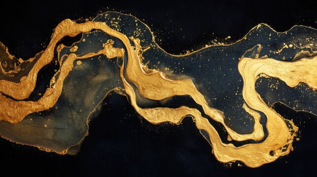 gold liquid abstract art swirls