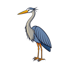 Simple Unique Design Heron Vector Style on White