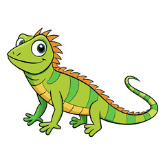Simple Unique Design Iguana Vector Style on White