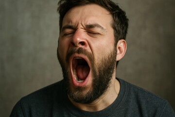 Obraz premium A Man's Open Mouth Captivates Emotion