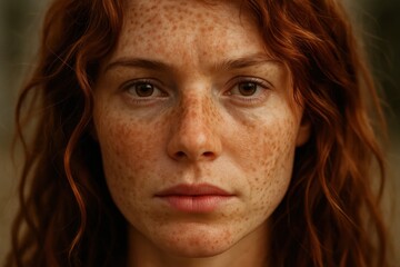 A young woman with freckles stands as a testament to the beauty found in diversity