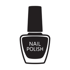 Nail polish bottle silhouette vector, Nail polish icon. Vector black silhouette. with white background.