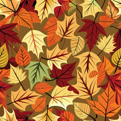 Autumn maple leaves seamless pattern wallpaper