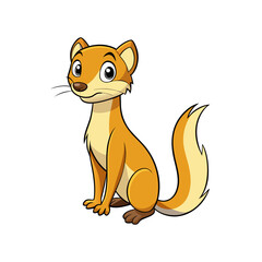 Simple Unique Design Weasel Vector Style on White