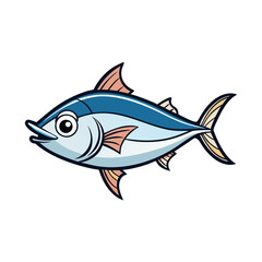 Simple Unique Design Tuna Vector Style on White