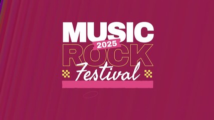 Music Rock Festival 2025: Dynamic Event Promo with Bold Typography and Vibrant Color Palette