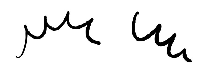 手書きの黒い気づき線　漫符アイコンセット