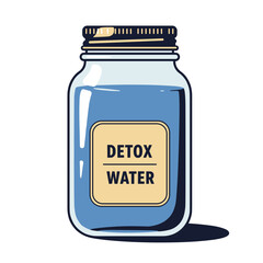 Detox water jar in clean and modern flat design style