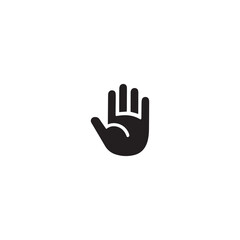 Black Hand icon  isolated on white background.