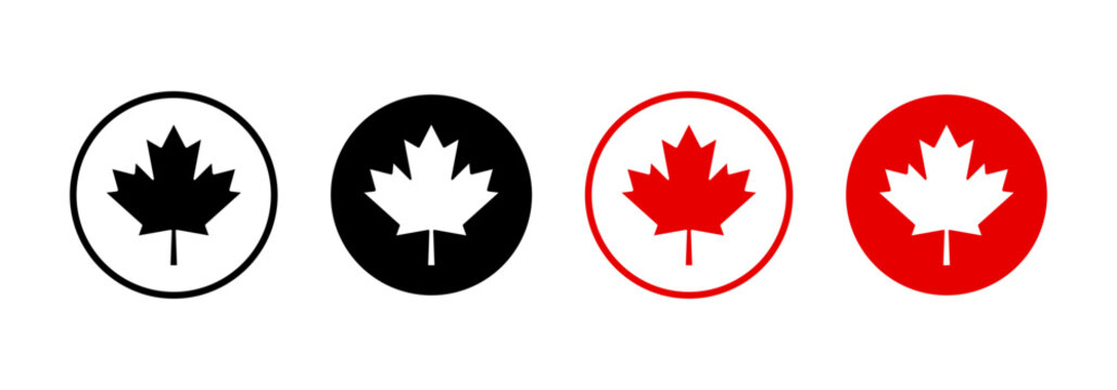 Maple leaf icon set - Powered by Adobe