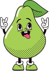 Funky groovy pear fruit character