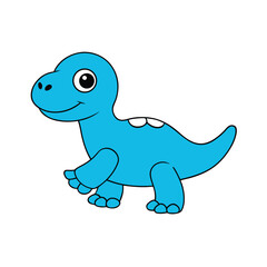 Friendly dinosaur walking in place with happy bouncy steps Vector illustration