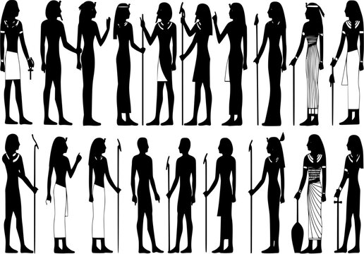 Set of ancient egypt silhouettes
