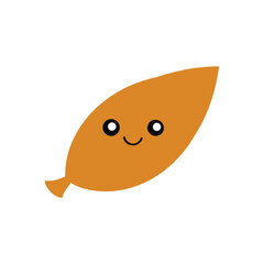 Fototapeta premium Cartoon leaf floating gently in the air with peaceful motion Vector illustration