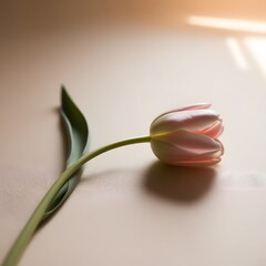 pink tulip on a wooden background