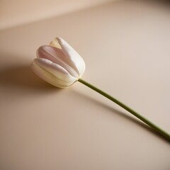 white tulip on red background