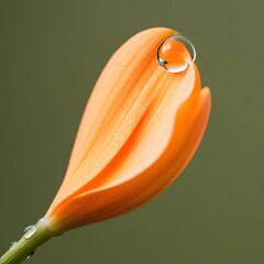 orange flower with water drops