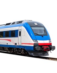 Fototapeta premium Modern passenger train on tracks