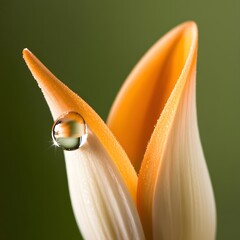 orange flower with water drops
