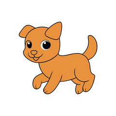 Obraz premium Cute puppy dog jumping happily in a joyful animated moment Vector illustration