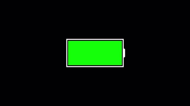 Smartphone battery charging animation transparent background alpha channel