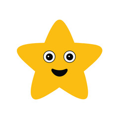 Cheerful shining star bouncing gently in a fun animated motion Vector illustration
